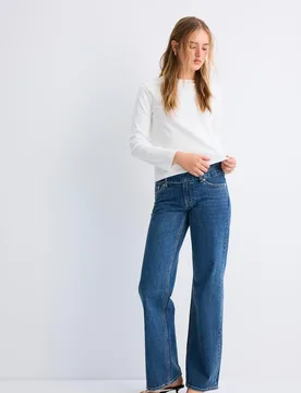 Langarm-T-Shirt mit weichem Griff Ecru XS - Stradivarius - FashionsVida