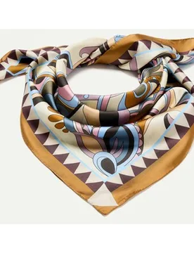 Pañuelo twill 100% seda con estampado - Latouche - FashionsVida