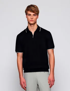 Polo de hombre manga corta liso escote en v - Mirto - FashionsVida