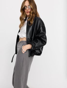 Pantaloni wide leg - grigio chiaro
