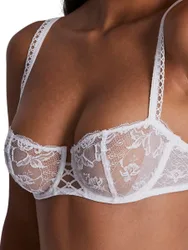 Womens Kiss Of Love Half Cup Bra - White Polyamide - Size 36f