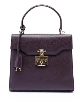 Calfskin Lady Lock Satchel - Gucci - FashionsVida