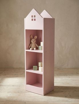 Scaffale a forma di casetta - rosa pastello