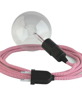 Cables Suspension Luminaire Rz08 Zigzag 5 M Fuchsia / Black One Size - Creative - FashionsVida