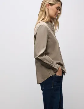 Baumwollbluse mit Rüschen female Braun