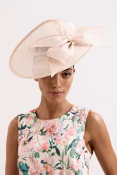 Women's Bow Disc Fascinator in Light Beige - Light Beige - Size: One Size