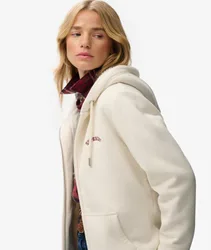 Superdry Damen Borg-gefütterter Hoodie mit Reißverschluss White - Größe: 44