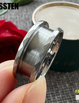 TUSSTEN Wholesale Dropshipping Tungsten Flat Band Channel Ring Hammer Blanks Width 8MM Brushed Surface - Aliexpress - FashionsVida