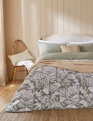 Olive Meadow Coverless Duvet & Pillowcase Green Mix
