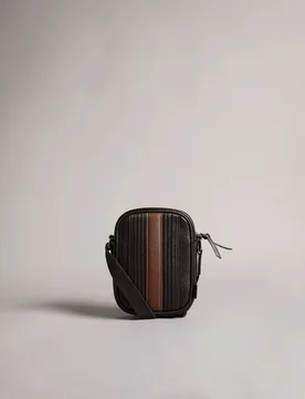 Striped Messenger Bag Brown male - Ted baker - FashionsVida