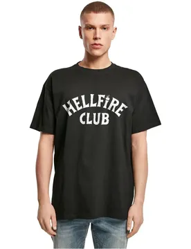 Maglietta A Maniche Corte Stranger Things Hellfire Club Heavy Oversized Black XL