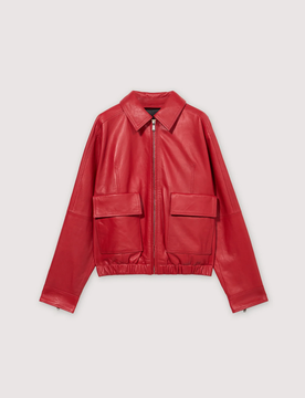 Giubbino in pelle donna rosso