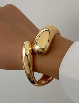 Pieza Pulsera brazalete con forma de gota gruesa de estilo elegante para mujer, adecuada para fiestas, reuniones y uso diario - Shein - FashionsVida