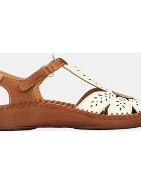 Sandalias de cuña de mujer de piel con cierre adherente - Pikolinos - FashionsVida