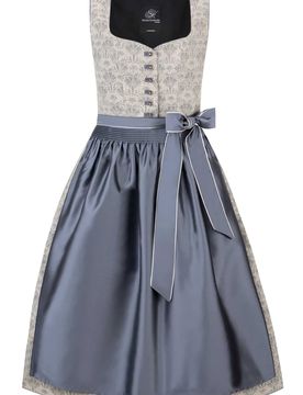 Dirndl Rosemarie (rauchblau, Gr. 38) von Heimatgwand Premium für Damen, 55% Baumwolle, 30% Leinen, 15% Viskose