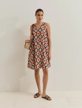 Vestido sin mangas de mujer con estampado - Lion of Porches - FashionsVida