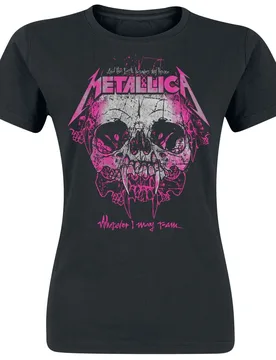 T-Shirt - Wherever I May Roam - S bis XXL - für Damen - Größe M - schwarz - Lizenziertes Merchandise! - Frauen - female - Metallica - FashionsVida