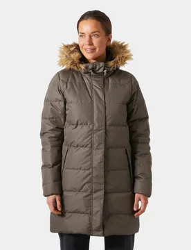 Women's Aden Down Long Parka Green XL - Beluga Green - Female - Helly Hansen - FashionsVida