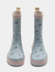 Kids' Floral Wellies (4 Small - 2 Large) Blue Mix Female