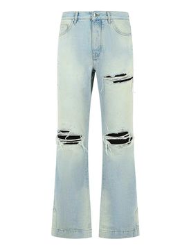 Jeans a zampa di elefante in cotone