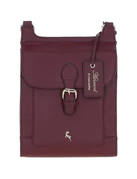Women's 'Eclisse Cuoio' Real Leather Crossbody Bag in Wine - Wine - Size: One Size - Ashwood Leather - FashionsVida