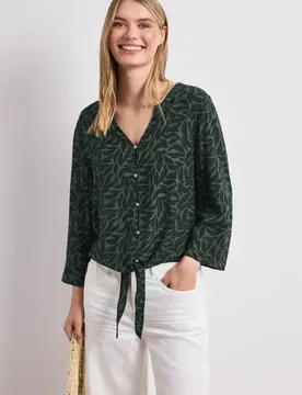 Arm Bluse mit Knotendetail female Grün - Street One - FashionsVida