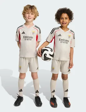 Divisa Mini Away Benfica 25/26 2-3A Beige - Adidas - FashionsVida
