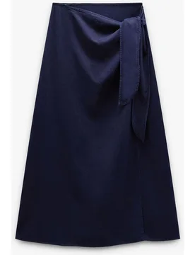 Falda larga 100% liocel con cruce delantero - Parfois - FashionsVida