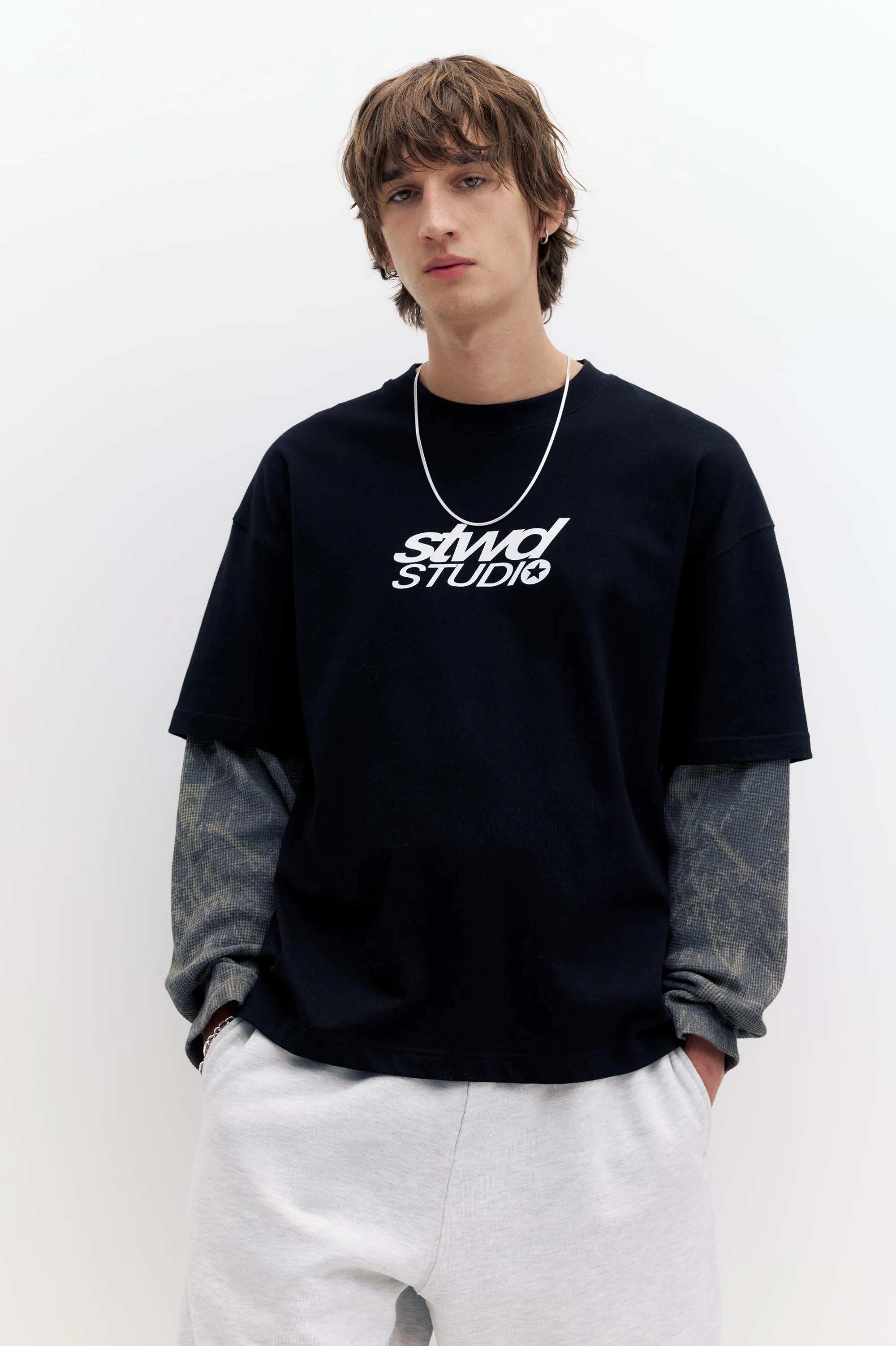 Stwd Double Sleeve T-Shirt (Size: ) - Pull&bear - FashionsVida