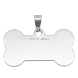 Pcs Silver Tone Bone Shaped Stainless Steel Pendants Stamping For Dog Pets Charms 2.9x4cm(1 1/8"x1 5/8")