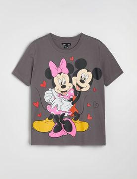 T-shirt in cotone con stampa Disney - grigio scuro