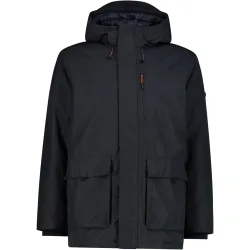 Man jacket fix hood chaqueta impermeable insulada hombre Gris (58)