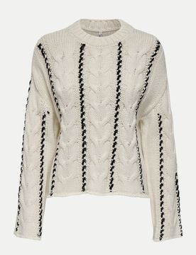 Only Strickpullover Damen Weiß L
