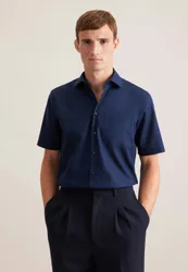 Regular Business Hemd Uni Blau 42