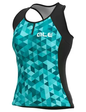 Maglietta Senza Maniche Triangles Turquoise / Green - Ale - FashionsVida