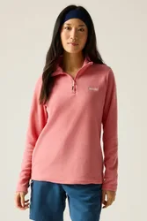 Sweethart Lightweight Half Zip Fleece Sweatshirt - Peach - Size: 20