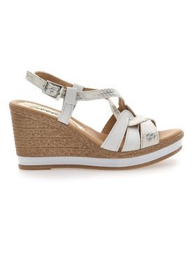 Sandali Bianchi e Platino con Zeppa 9cm MK3226228 39