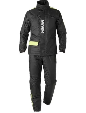 Tuta Antipioggia 2 pezzi Rainstop Nero Giallo Fluo taglia S - HEVIK - FashionsVida