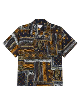 Archie cuban shirt camicia maniche corte - navy multi - OBEY - FashionsVida