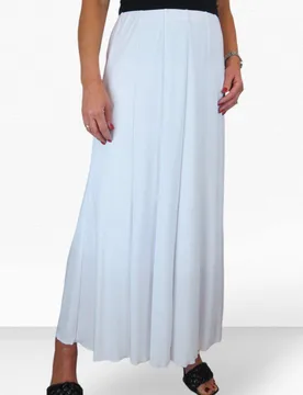 Panelled 38" Elastic Waist Maxi Skirt - White - Size: 14-16 - Paulo Due - FashionsVida