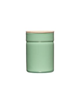 Frischhaltedose - Emaille Vorratsdose mit Eschenholz-Deckel Truehomewear 12 cm 525ml grün baby