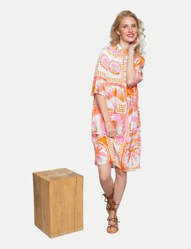 Lässiges Blusen-Kleid Mehrfarbig 36