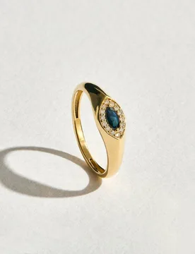 Anillo Sello de oro, diamante y zafiro - El Corte Inglés - FashionsVida