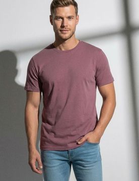 T-shirt basic in cotone - malva