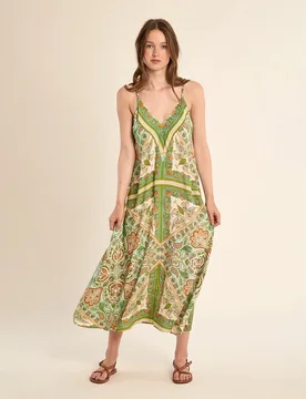Vestido largo de tirantes con estampado - Molly Bracken - FashionsVida