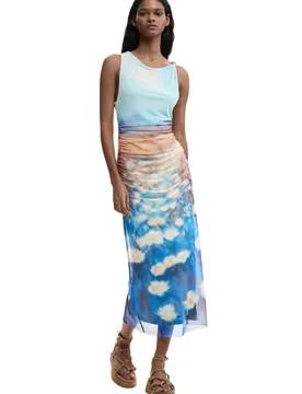 Damen Kleid Azurblau 514696