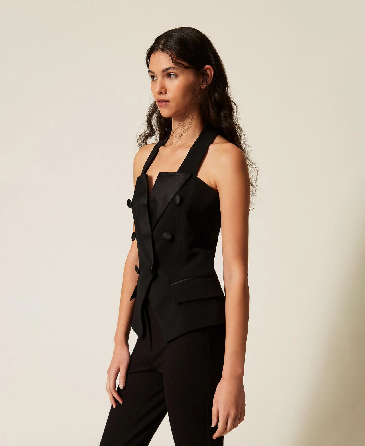 Gilet en cady avec boutons siglés - Actitude by Twinset - FashionsVida