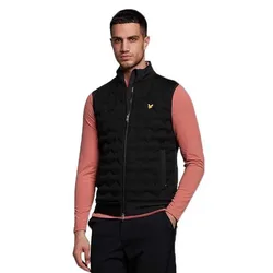 Gilet Check Quilt Back Fleece Jet Black S