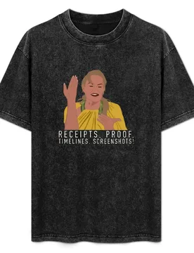 Receipts, Proof, Times, Screenshots! Heather Gay - RHOSLC T-Shirt Fashion Casual Short Sleeve Top - Aliexpress - FashionsVida