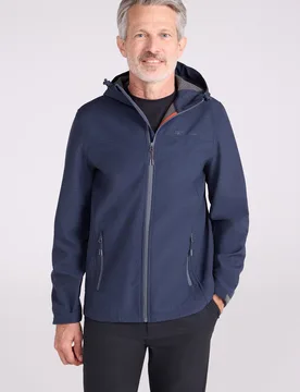 Reykjavik' Mens Textured Softshell Jacket Water Resistant Breathable Activewear Navy - Size Medium - Mountain Warehouse - FashionsVida